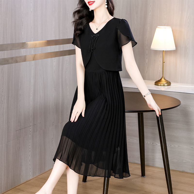 2025 verano sólido gasa Casual - French Vintage Floral Midi Dress reseña y precio