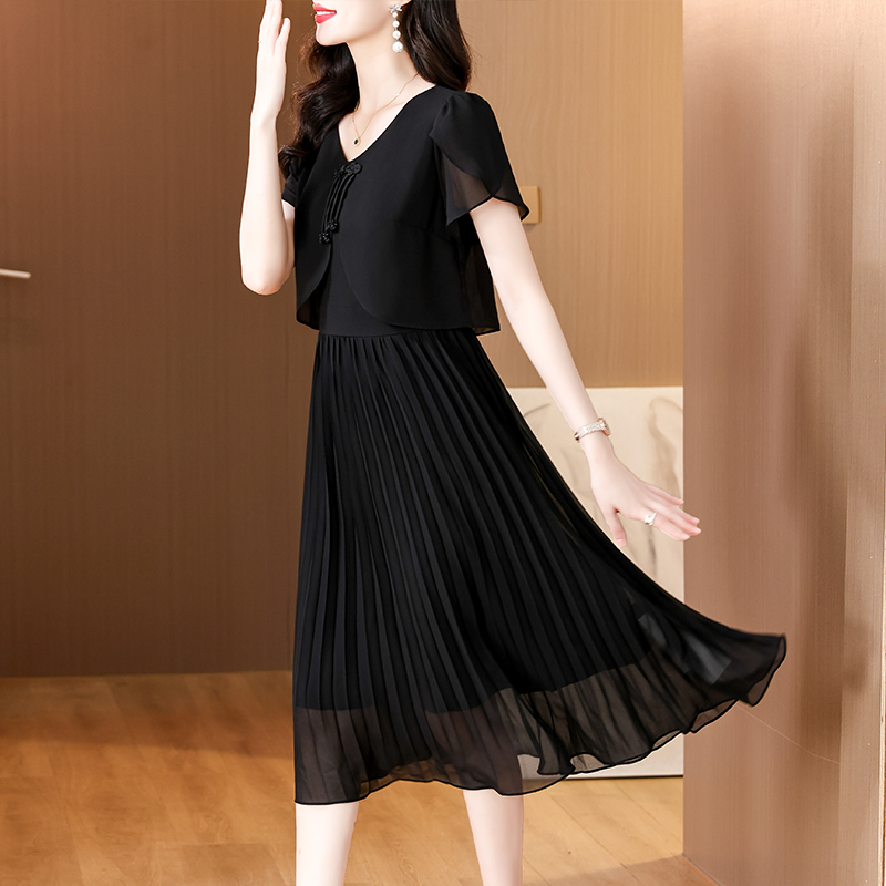 2025 verano sólido gasa Casual - French Vintage Floral Midi Dress reseña y precio